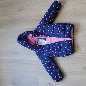 Girls Polka Dot Puffer Jacket